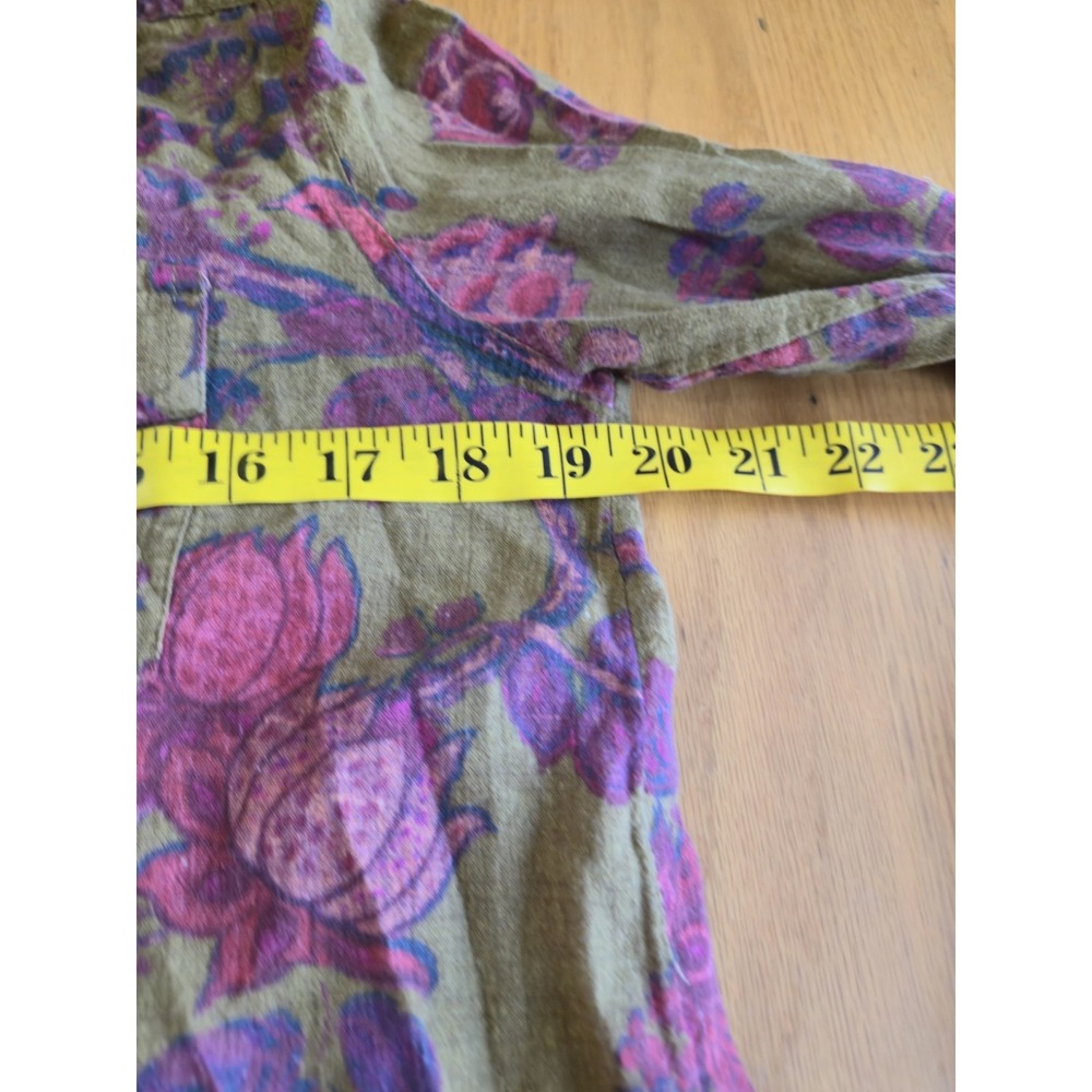Sundance Floral Button-Up Collared Blouse Long Sleeve S Boho Earthy Cottagecore - Picture 7 of 8